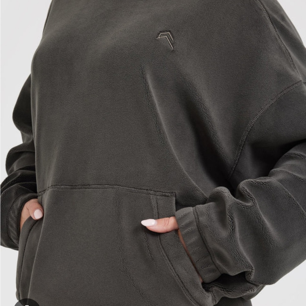 Oner Active fleece oversized hoodie deep taupe M - Picture 2 of 5